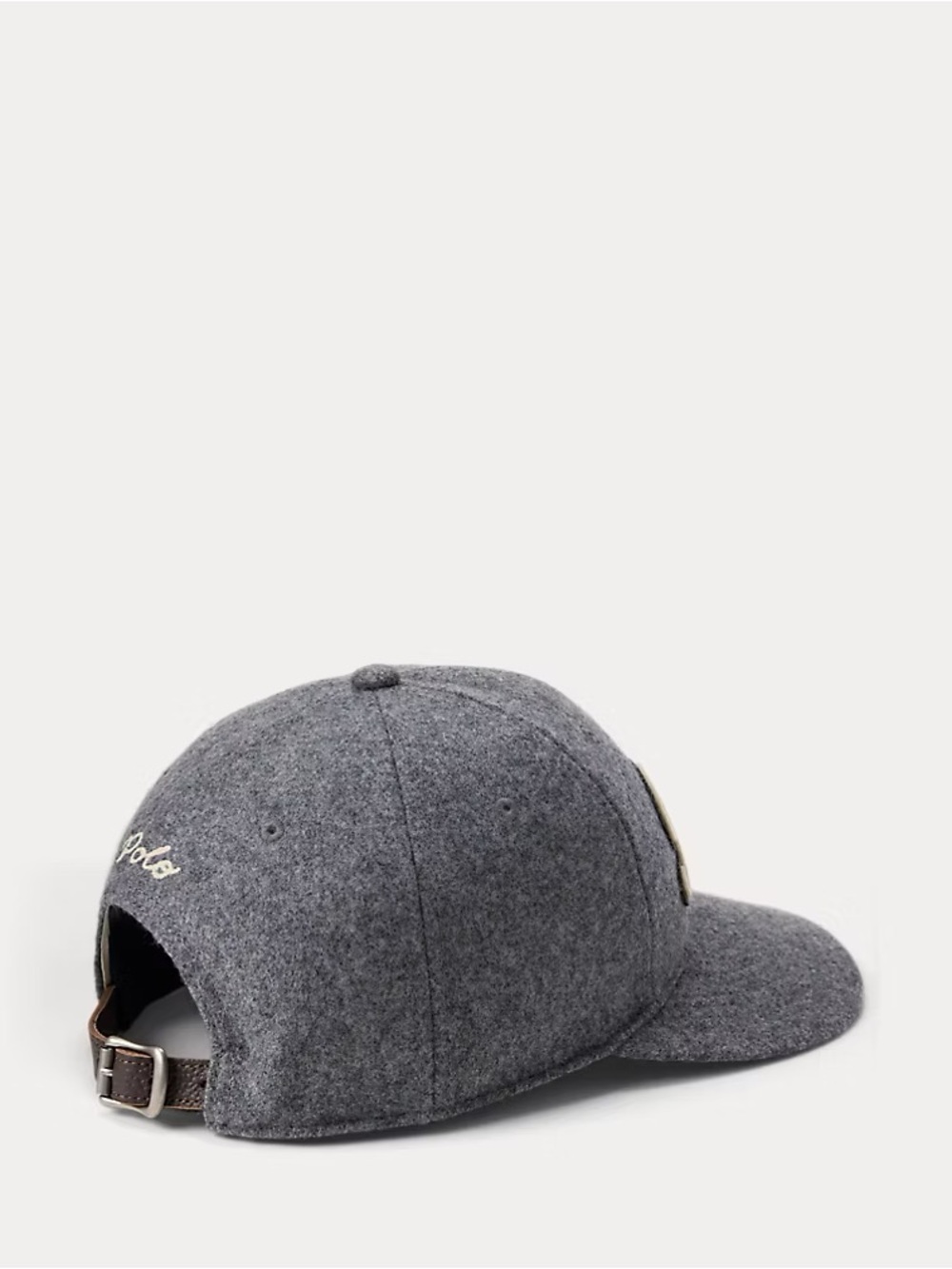 Polo Ralph Lauren The Ralph Logo Wool-Blend Ball Cap Classic Grey Heather Hat - Picture 2 of 6